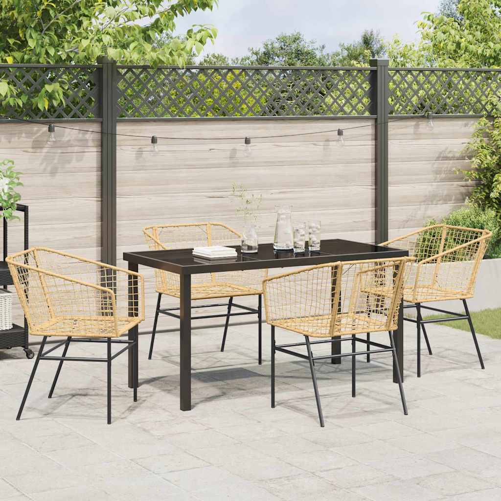 Kert étkező szett 5 pcs Barna polirattan