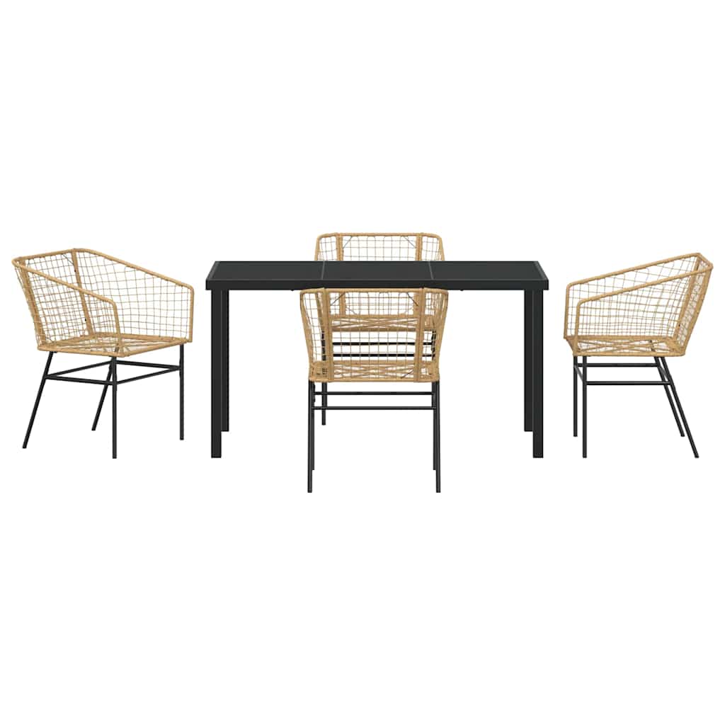 Kert étkező szett 5 pcs Barna polirattan