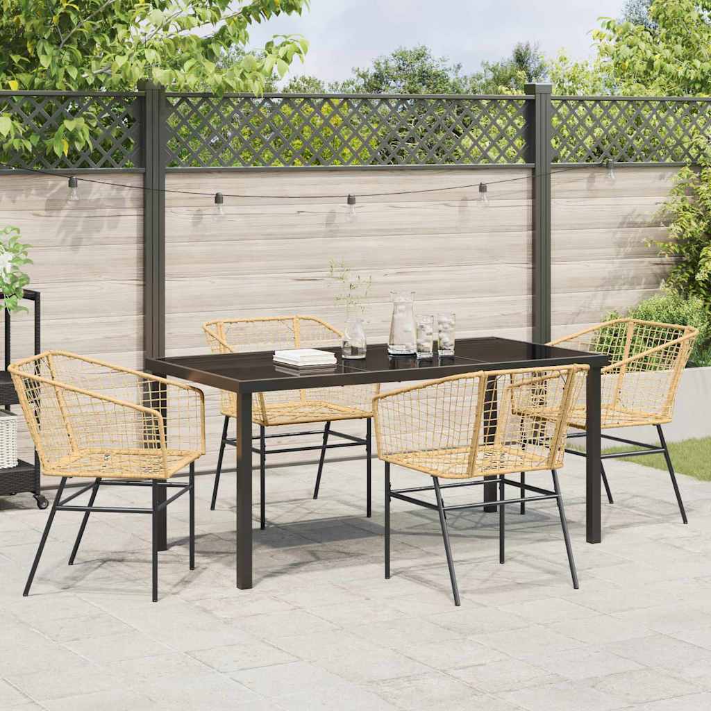Kert étkező szett 5 pcs Barna polirattan