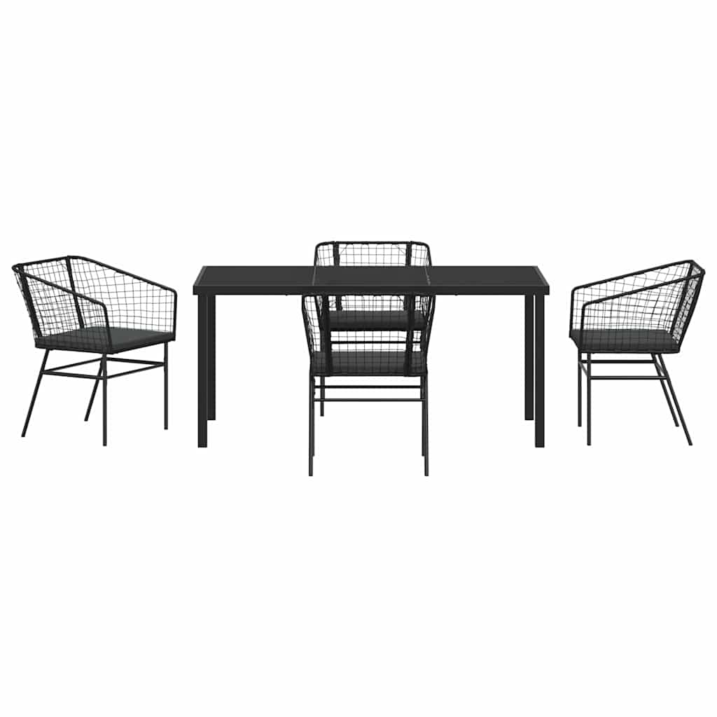 Kert étkező szett 5 pcs Fekete polirattan