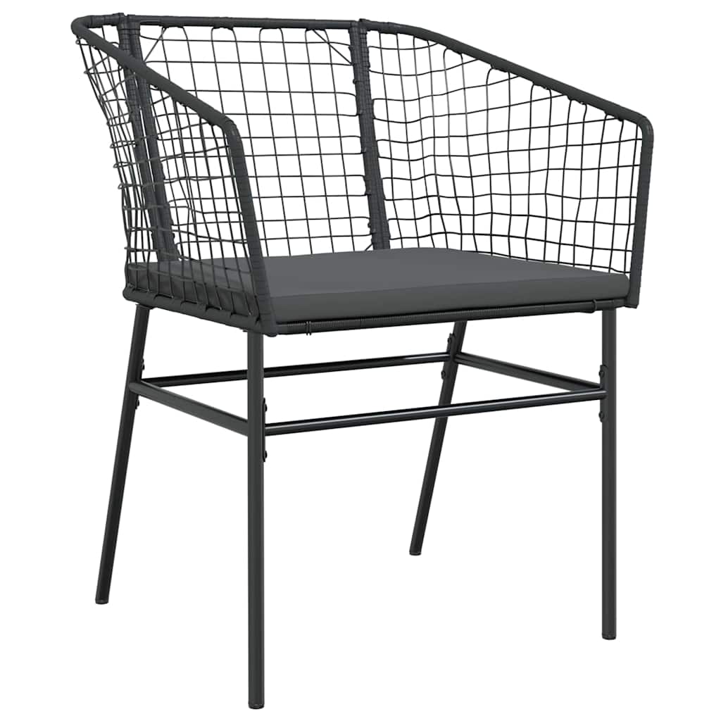 Kert étkező szett 7 pcs Fekete polirattan