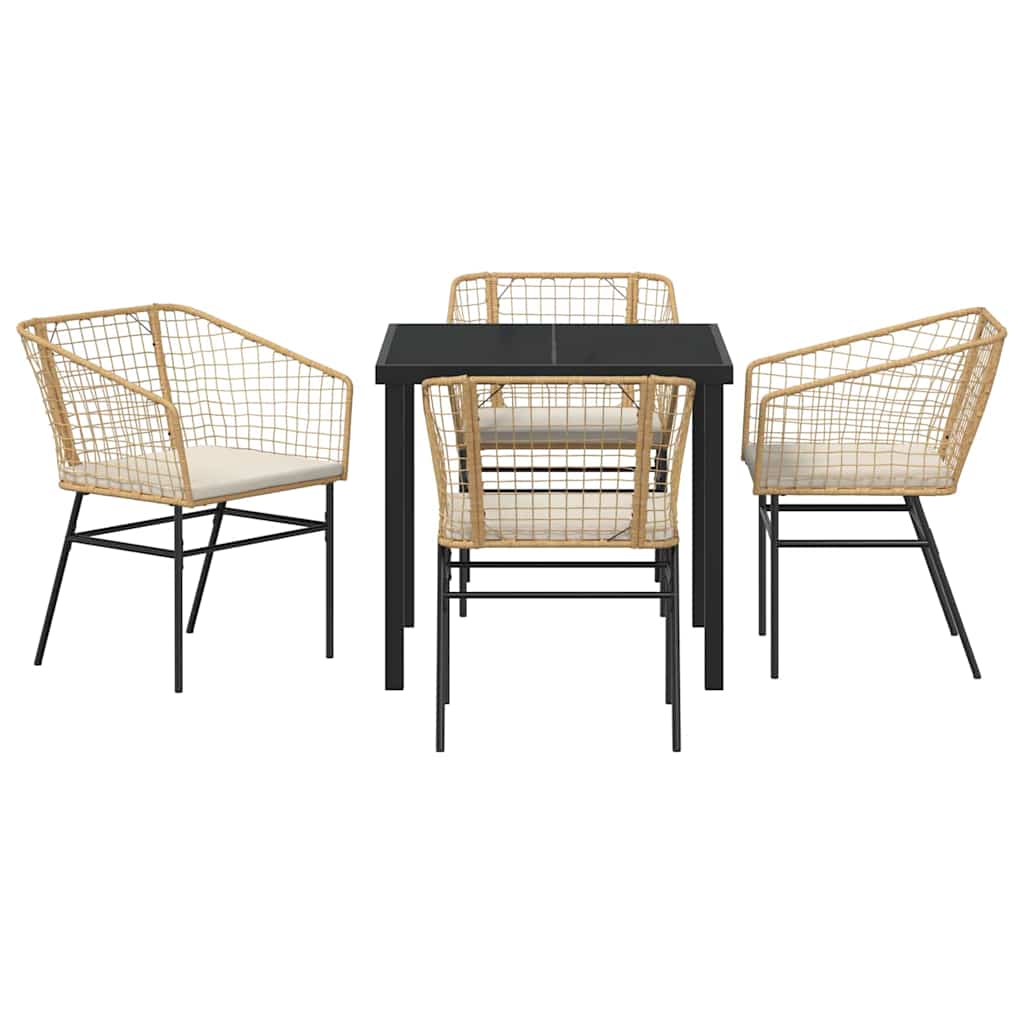 Kert étkező szett 5 pcs Barna polirattan