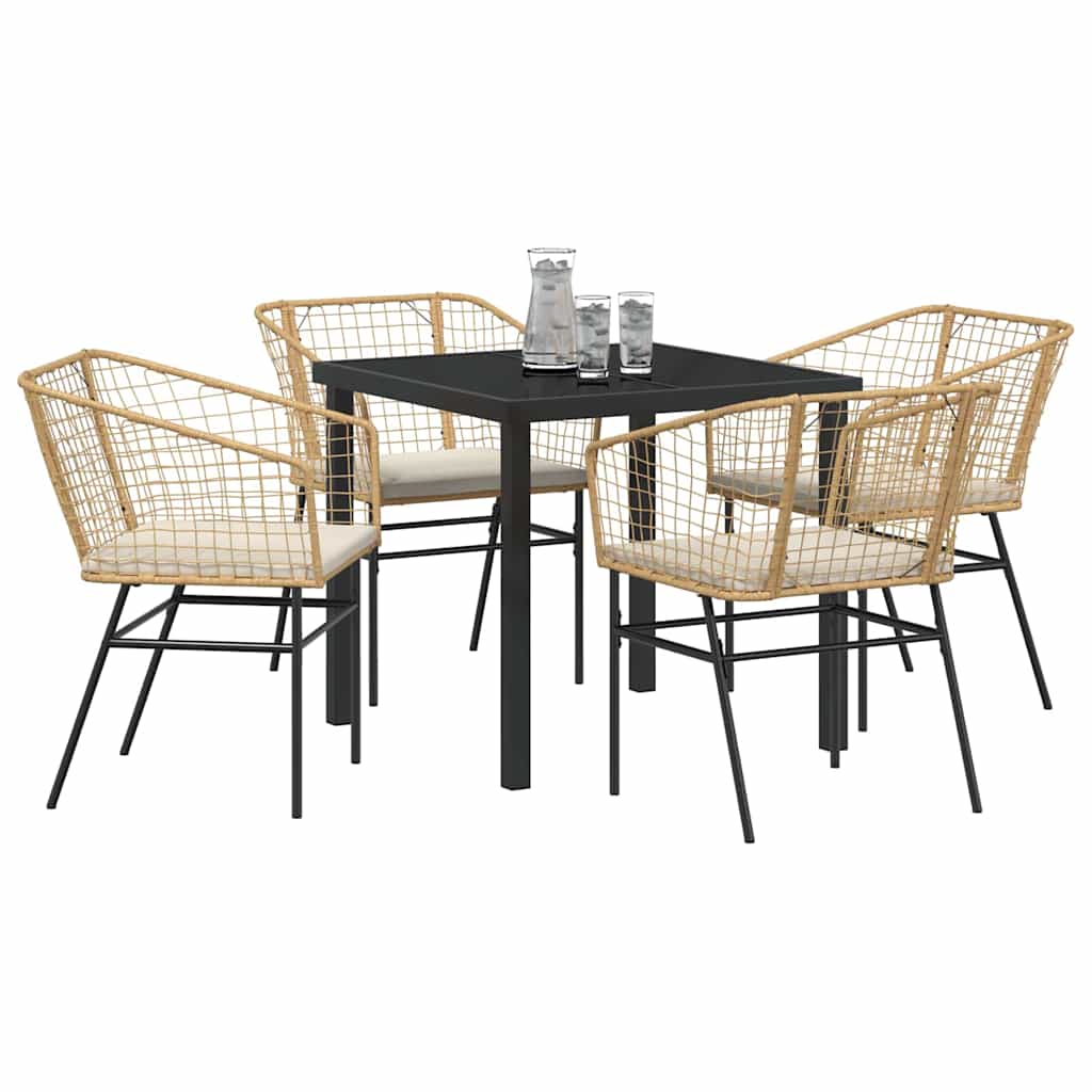 Kert étkező szett 5 pcs Barna polirattan