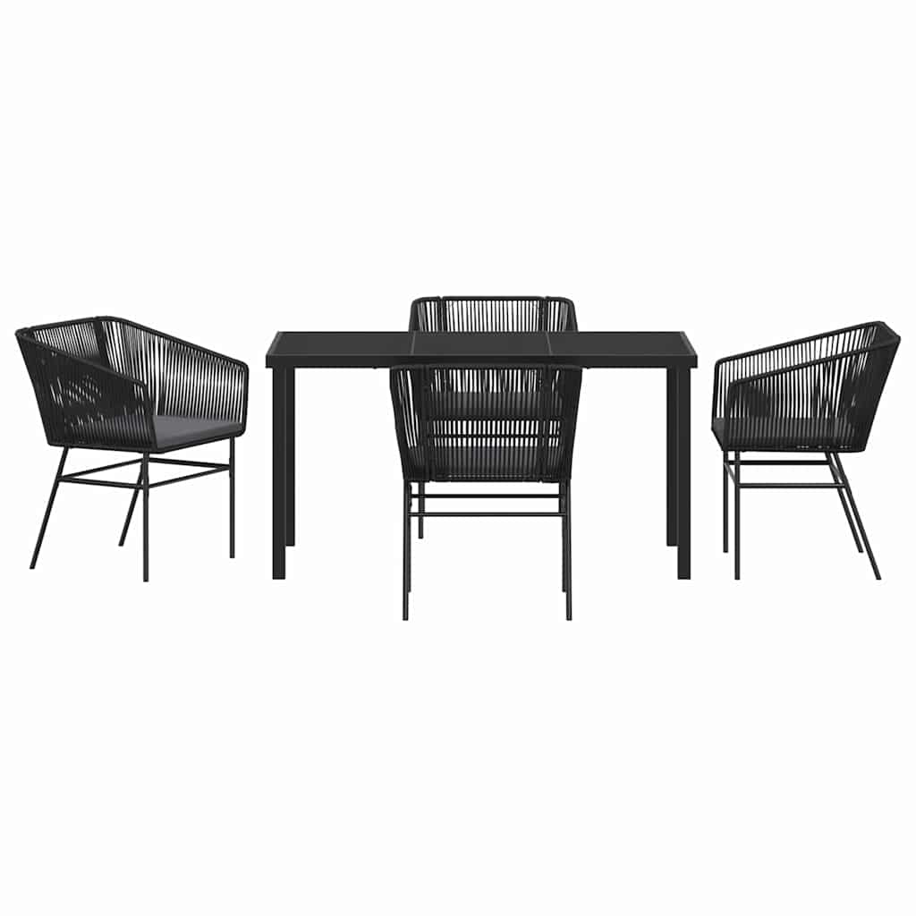 Kert étkező szett párnával 5 pcs Fekete Porszórt acél