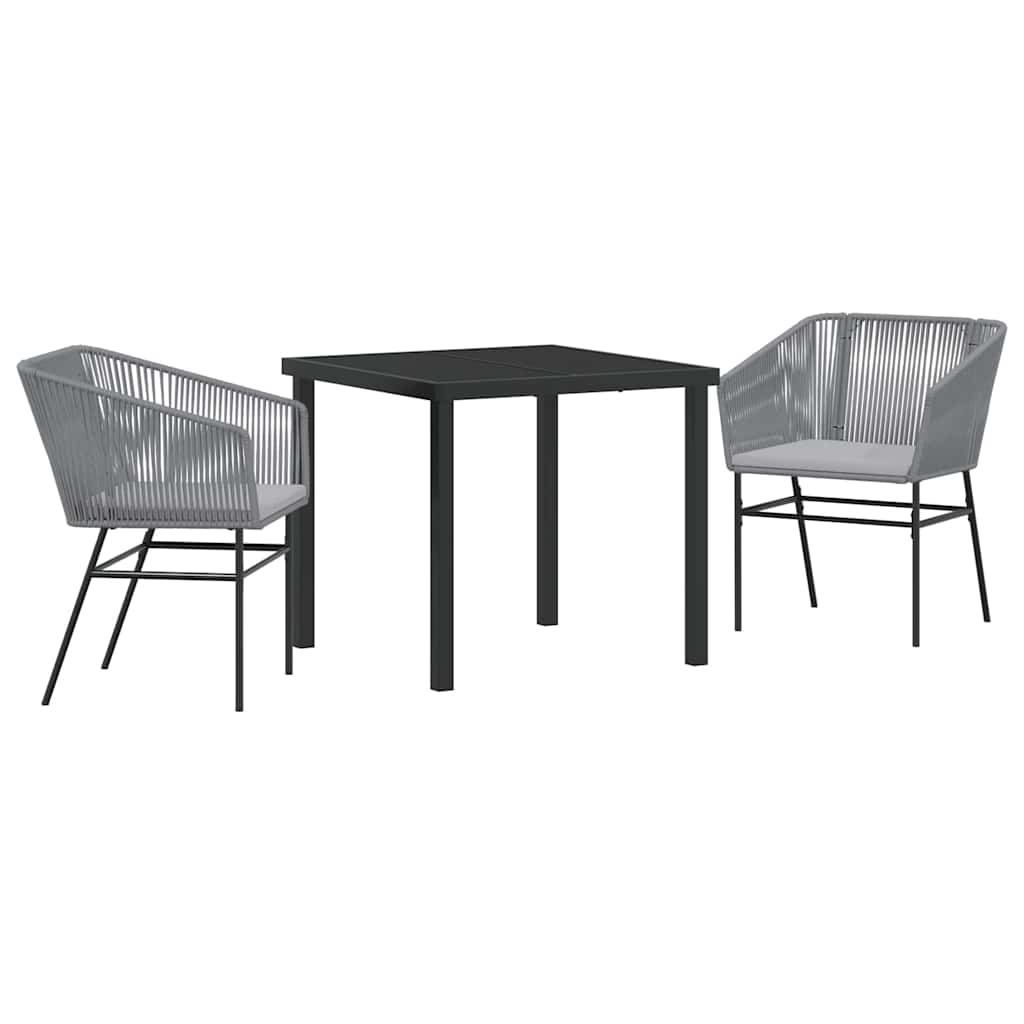 Kert étkező szett párnával 3 pcs Szürke Porszórt acél