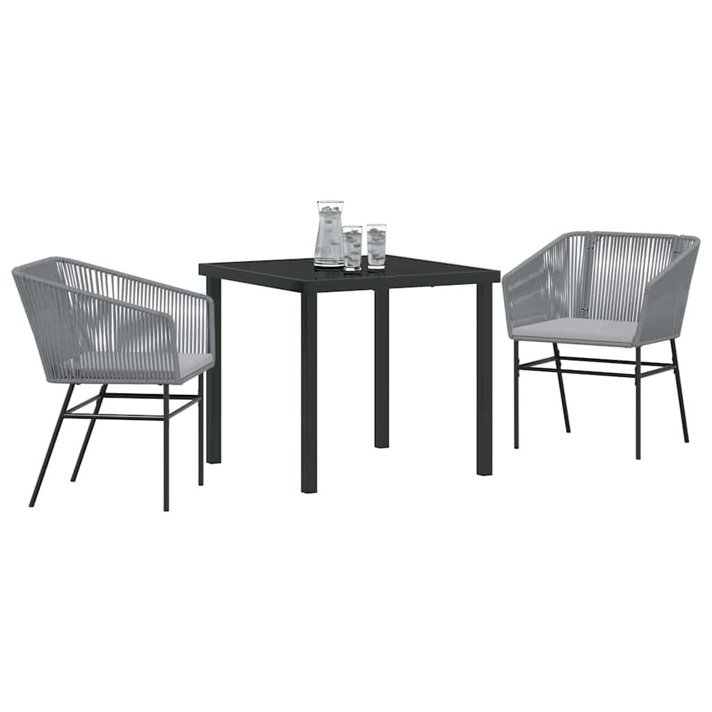 Kert étkező szett párnával 3 pcs Szürke Porszórt acél