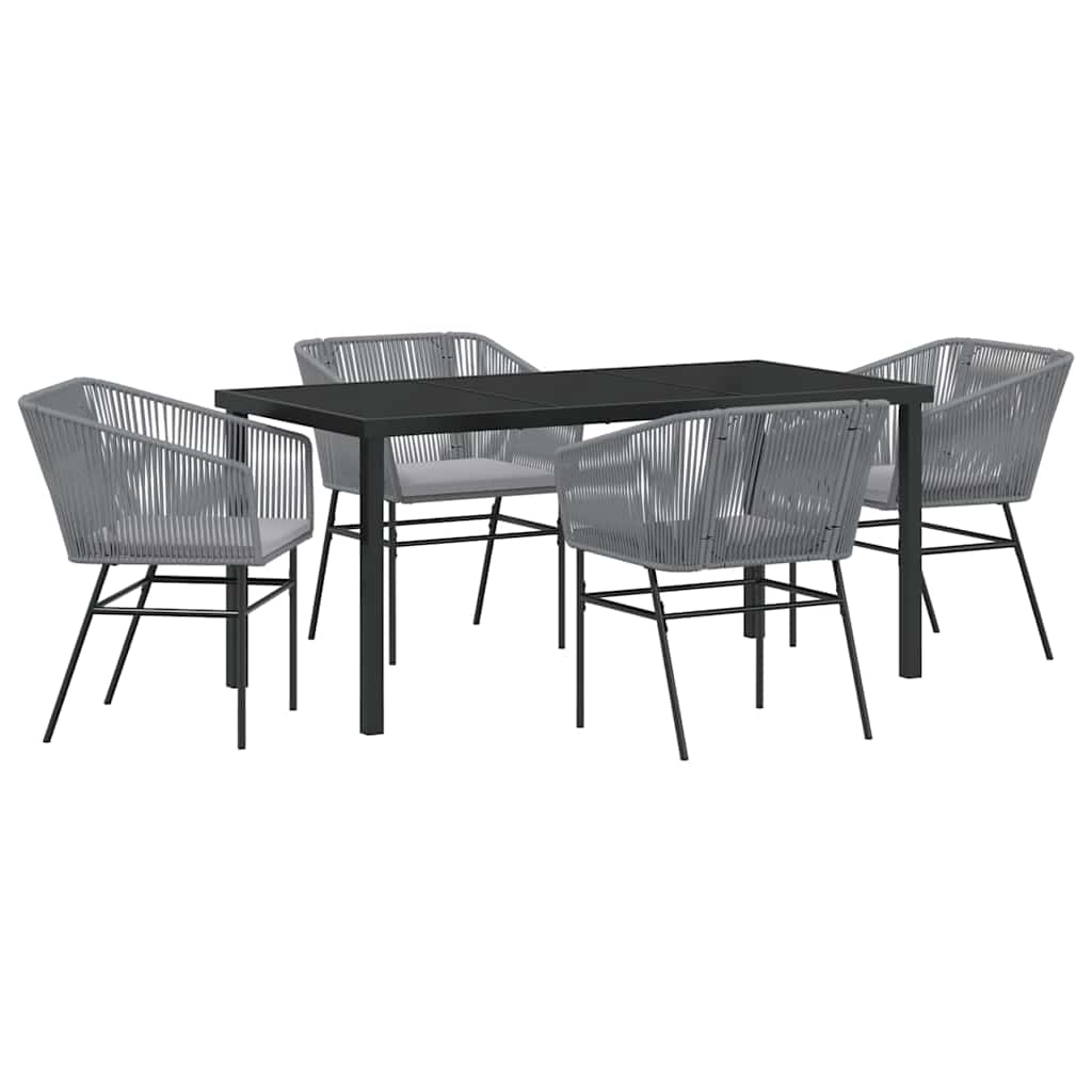 Kert étkező szett párnával 5 pcs Szürke Porszórt acél