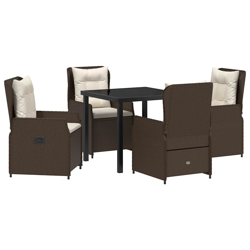 Kert étkező szett 5 pcs Barna polirattan