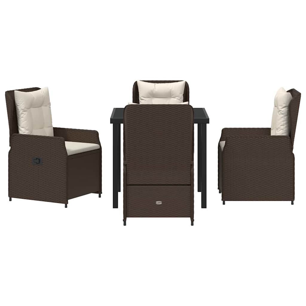 Kert étkező szett 5 pcs Barna polirattan