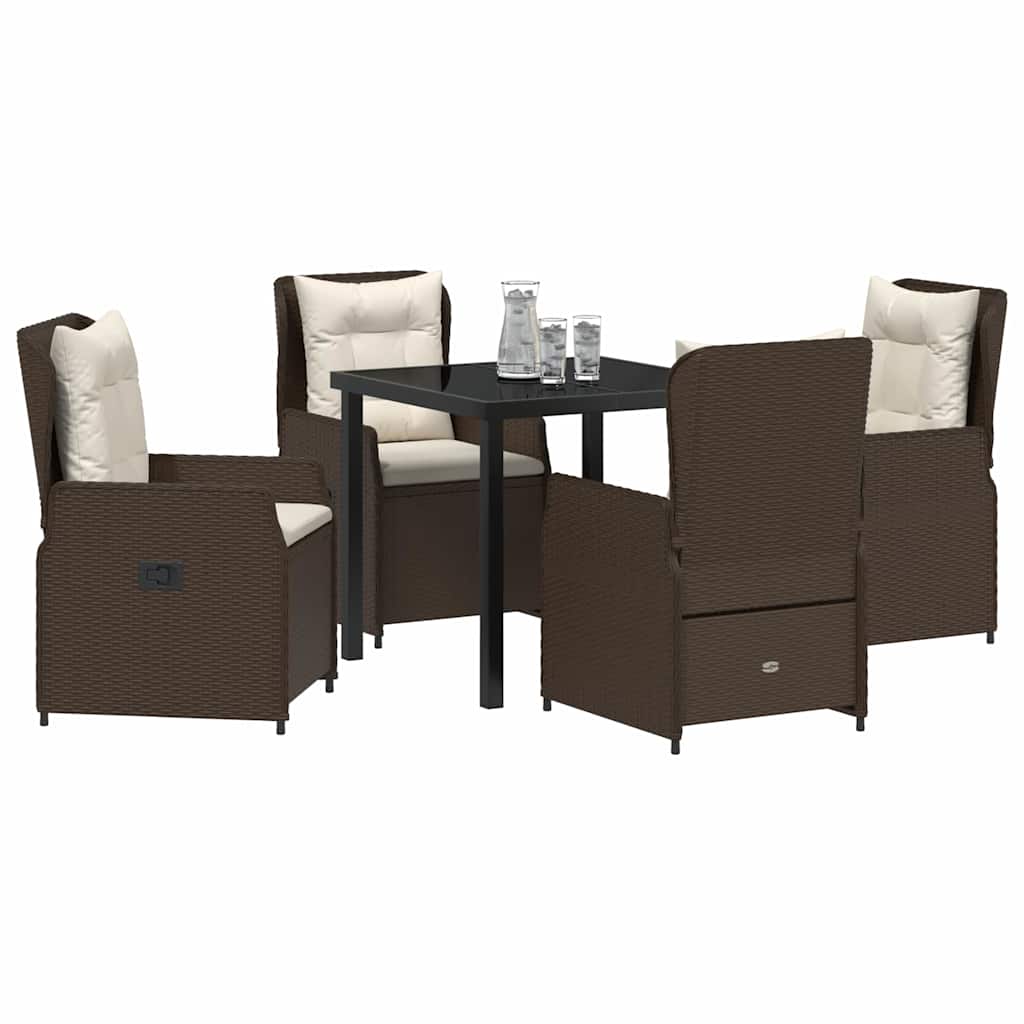 Kert étkező szett 5 pcs Barna polirattan