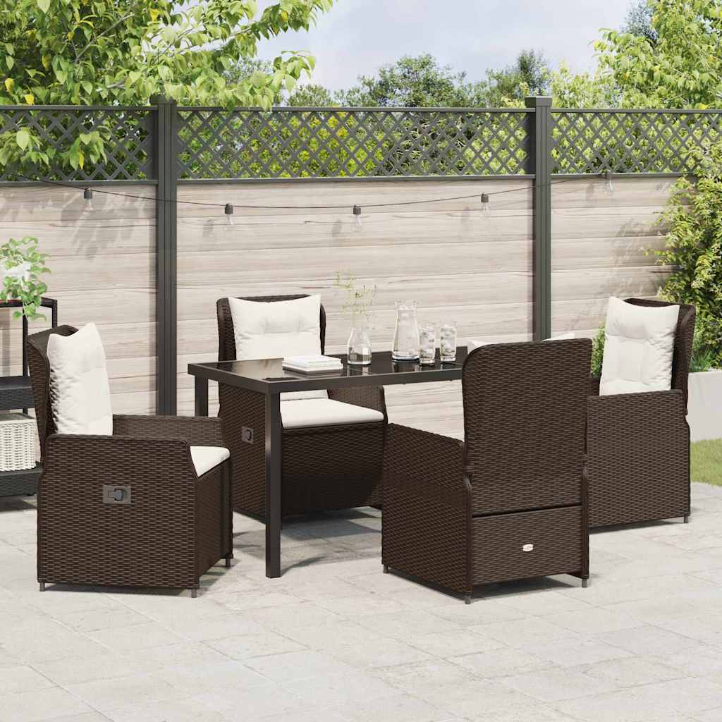 Kert étkező szett 5 pcs Barna polirattan