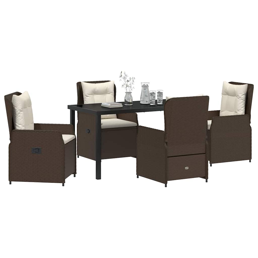 Kert étkező szett 5 pcs Barna polirattan