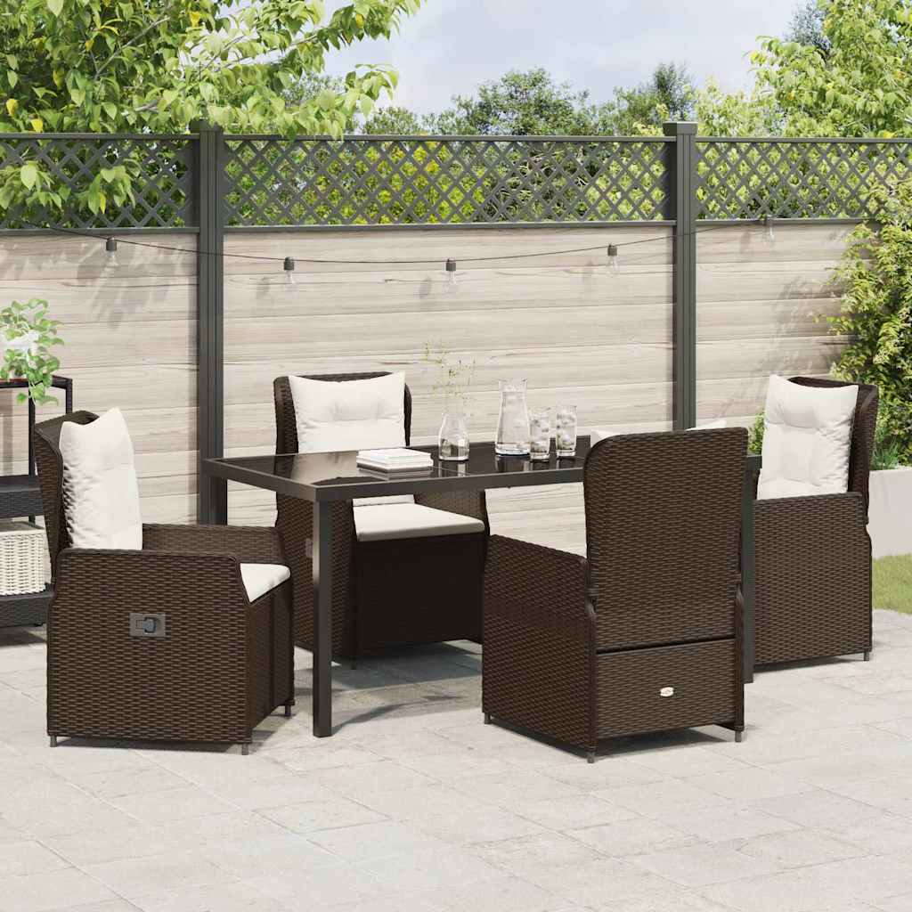 Kert étkező szett 5 pcs Barna polirattan
