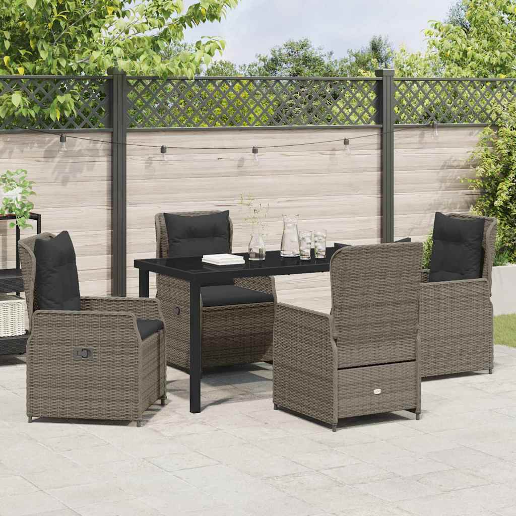 Kert étkező szett 5 pcs Szürke polirattan