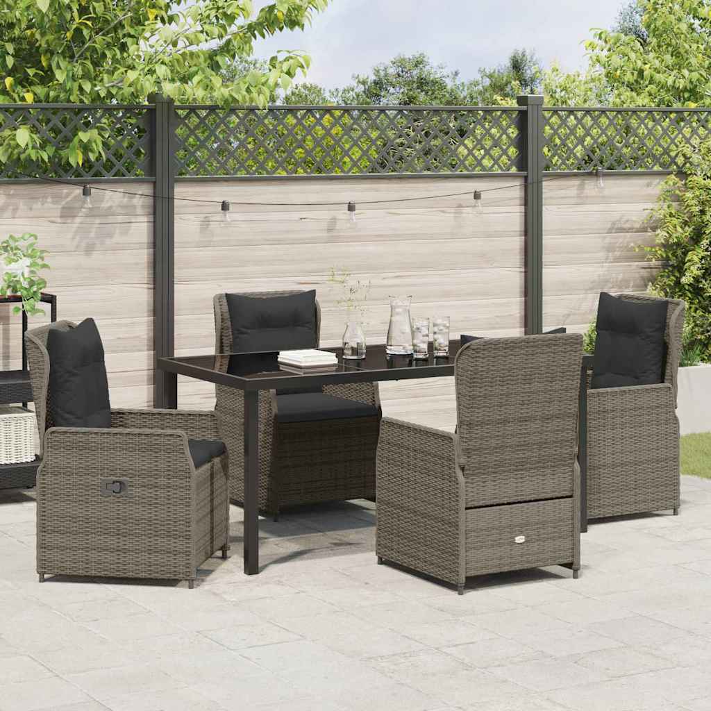 Kert étkező szett 5 pcs Szürke polirattan