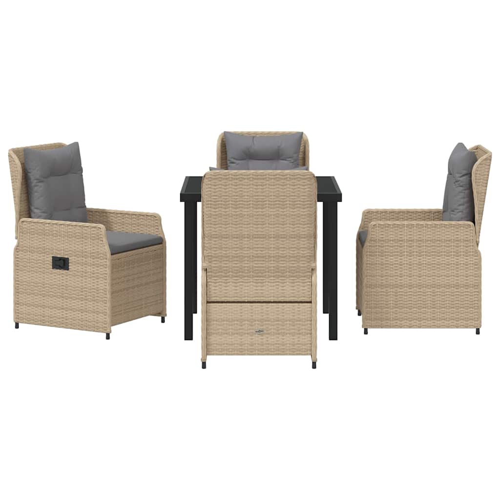Kert étkező szett 5 pcs Beige és Világosszürke polirattan