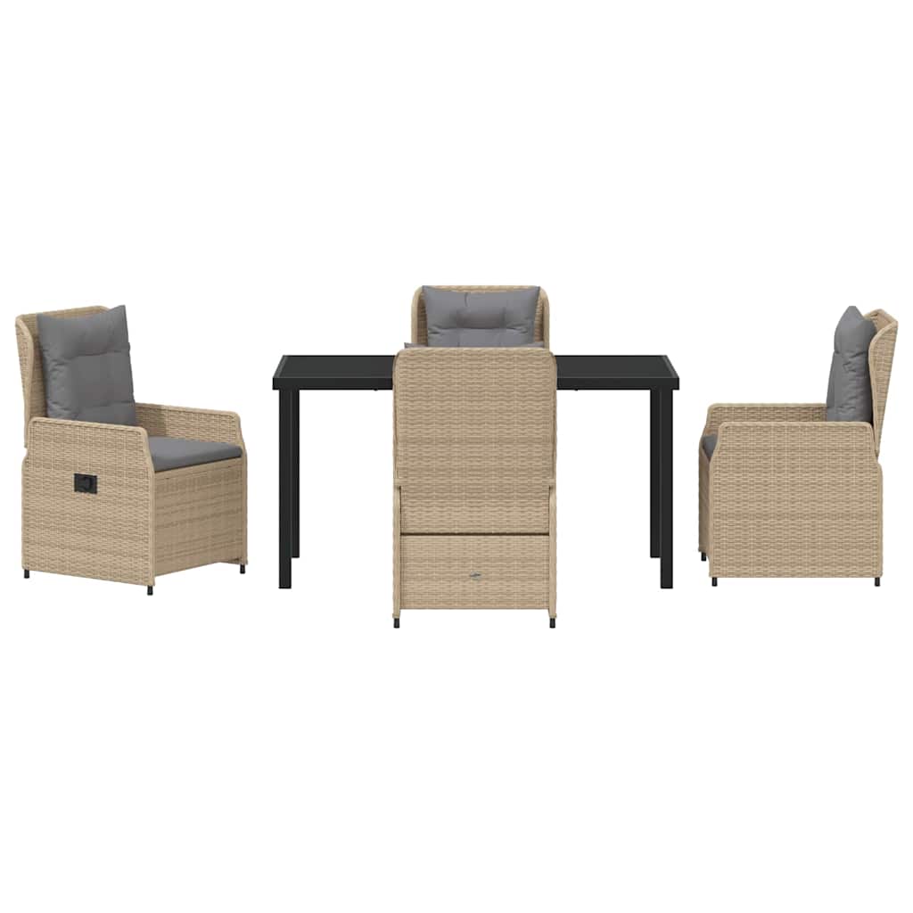 Kert étkező szett 5 pcs Beige és Világosszürke polirattan