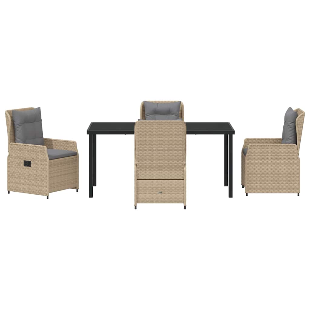 Kert étkező szett 5 pcs Beige és Világosszürke polirattan