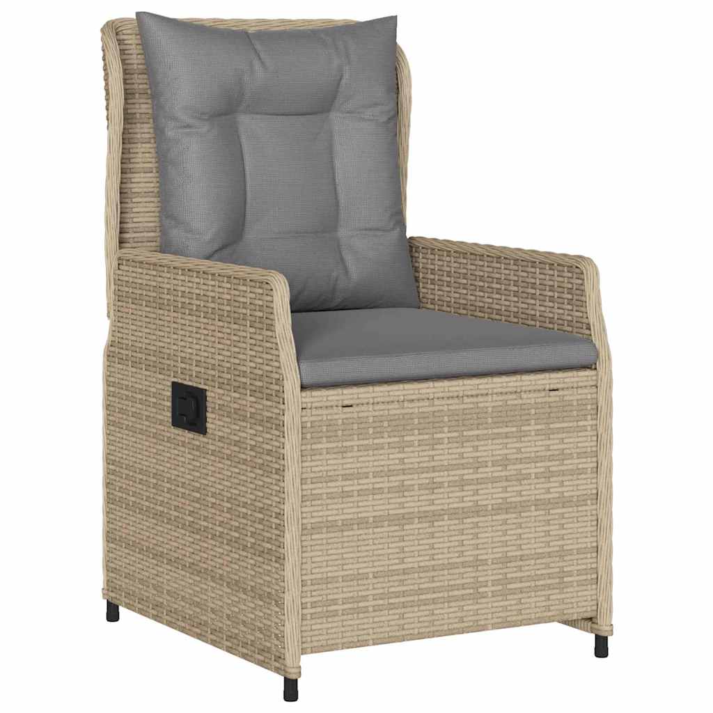 Kert étkező szett 9 pcs Beige és Világosszürke polirattan