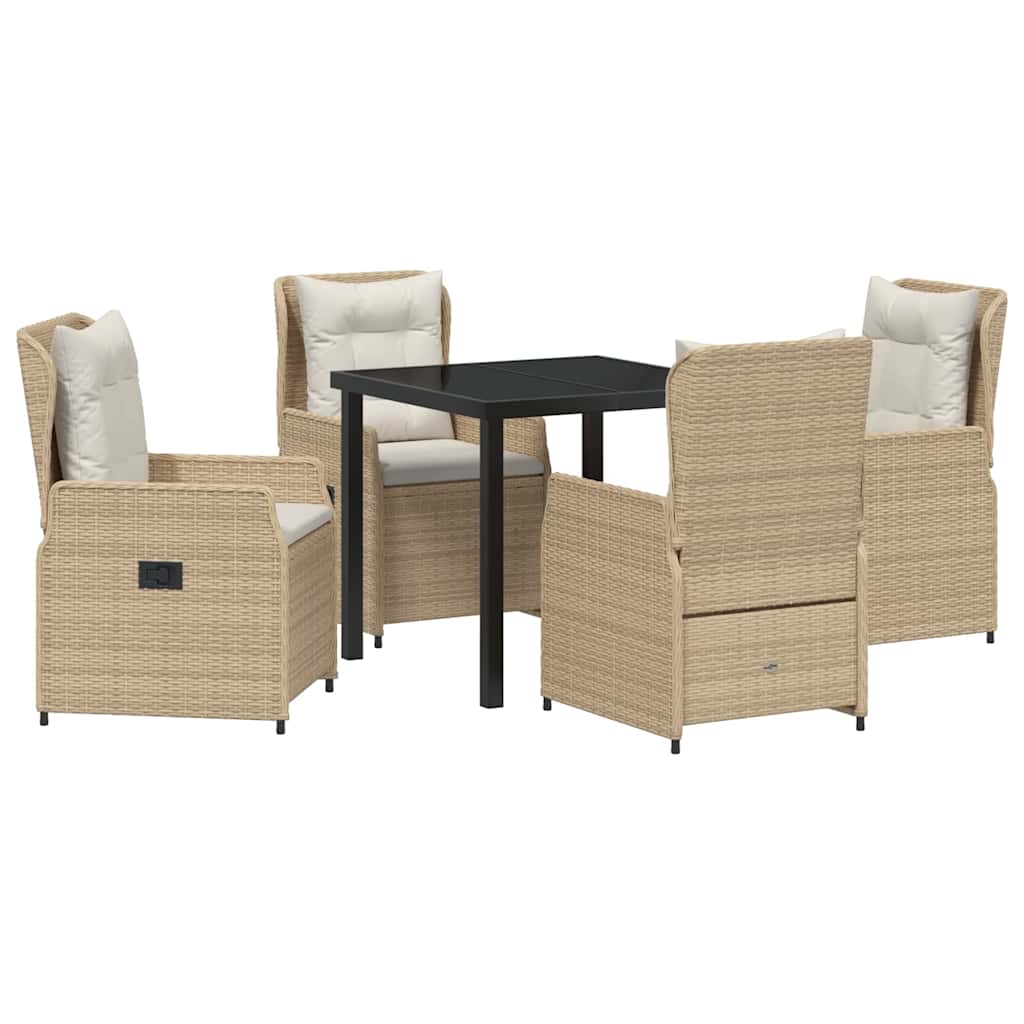 Kert étkező szett 5 pcs Beige és Világosszürke polirattan