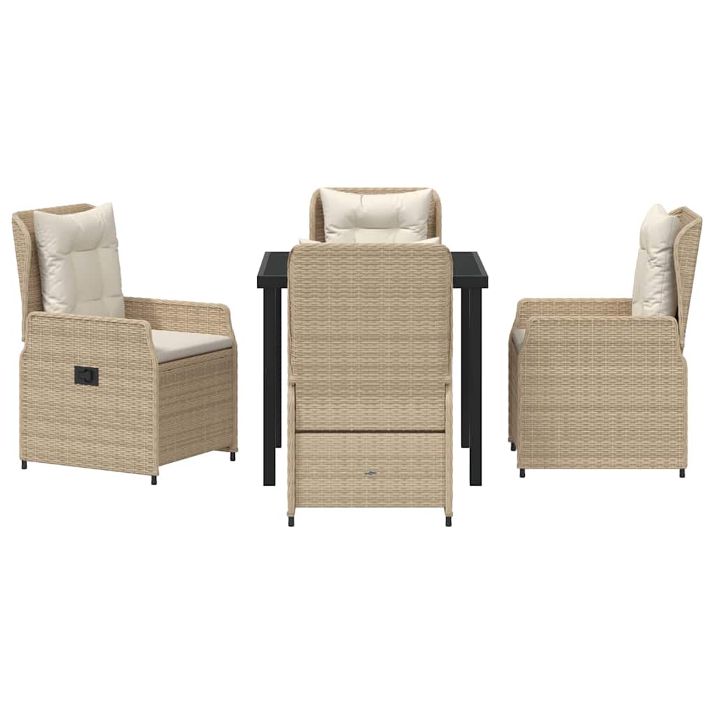Kert étkező szett 5 pcs Beige és Világosszürke polirattan