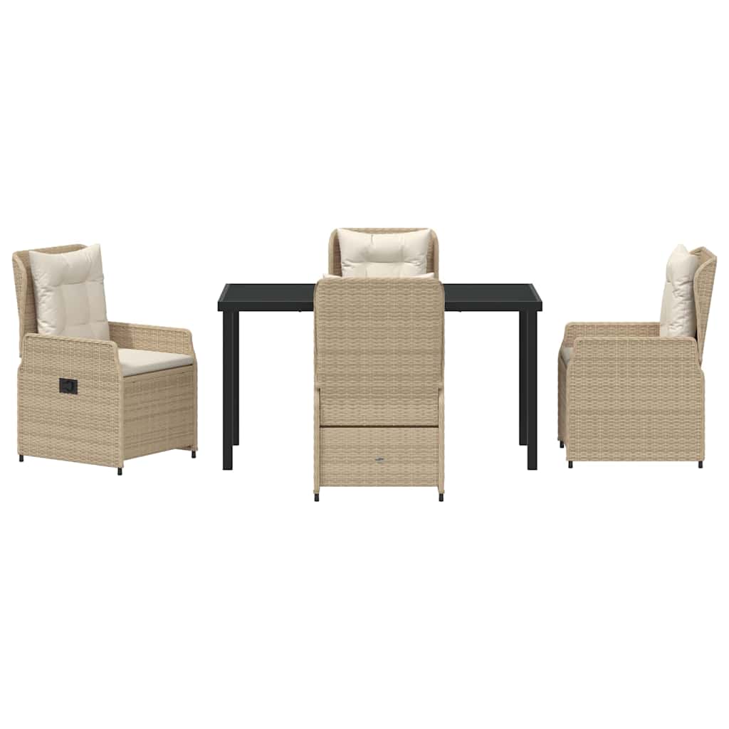 Kert étkező szett 5 pcs Beige és Világosszürke polirattan