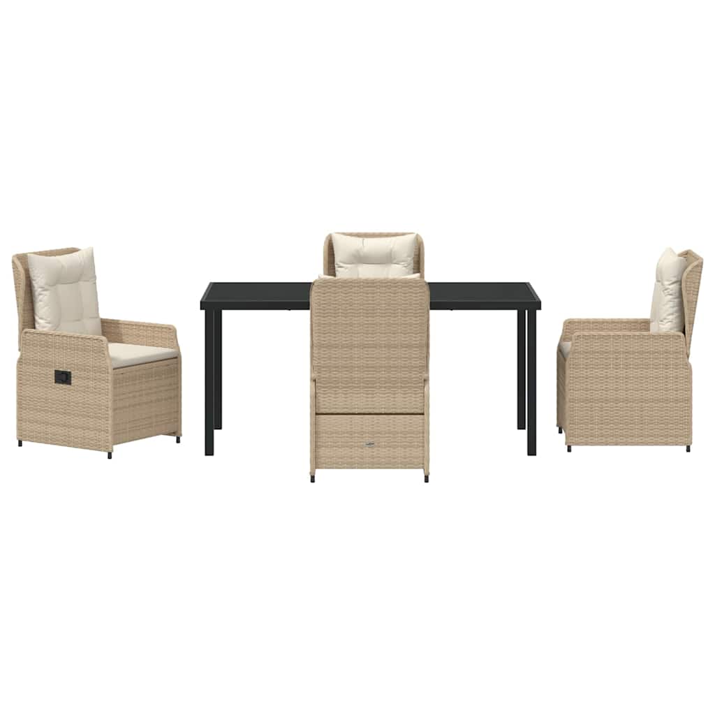 Kert étkező szett 5 pcs Beige és Világosszürke polirattan