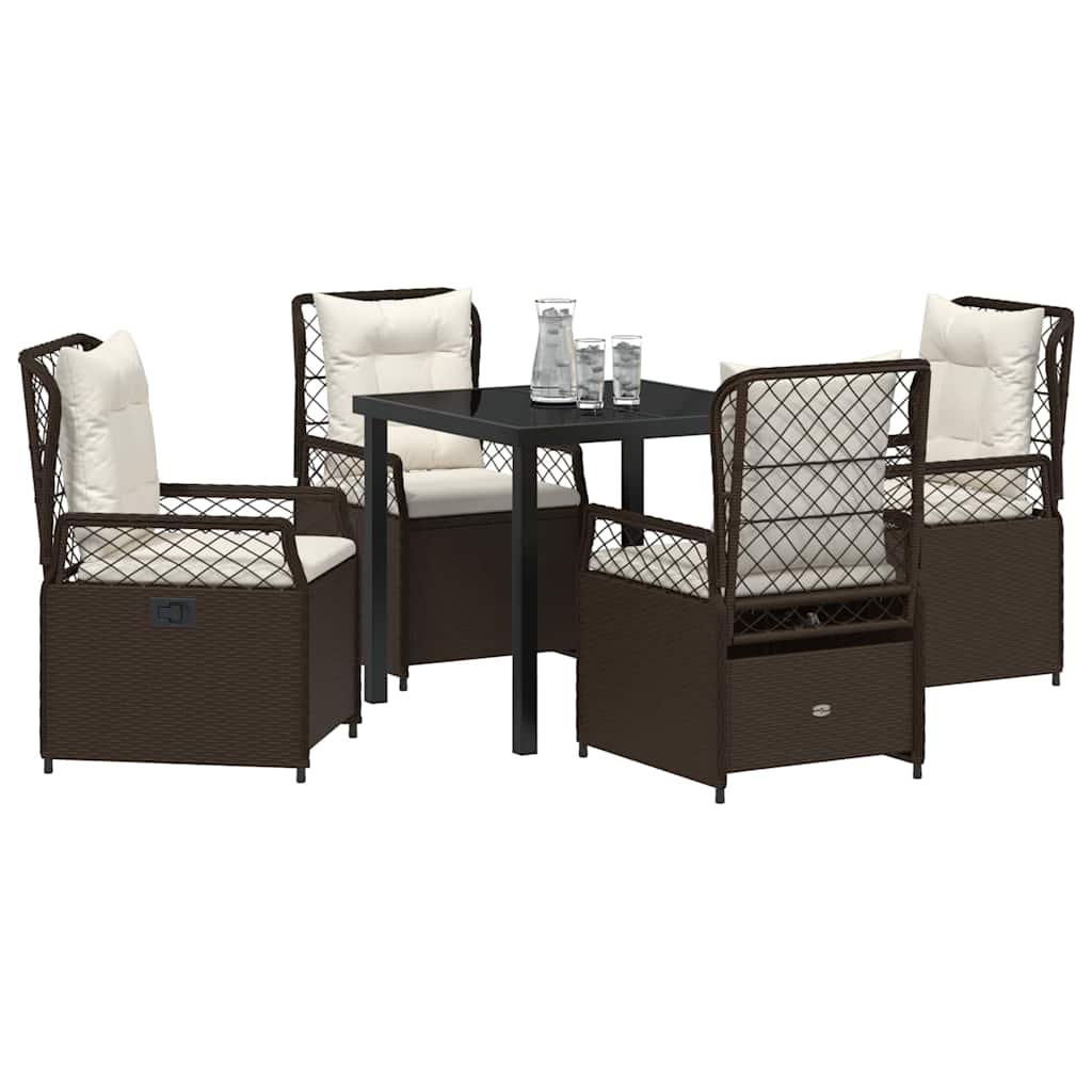 Kert étkező szett 5 pcs Barna polirattan