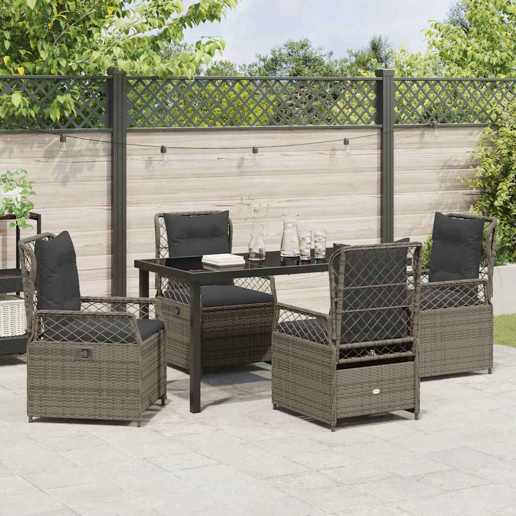Kert étkező szett 5 pcs Szürke polirattan