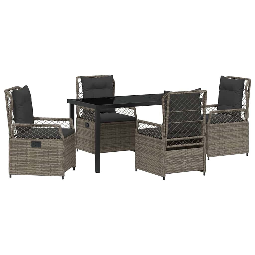 Kert étkező szett 5 pcs Szürke polirattan