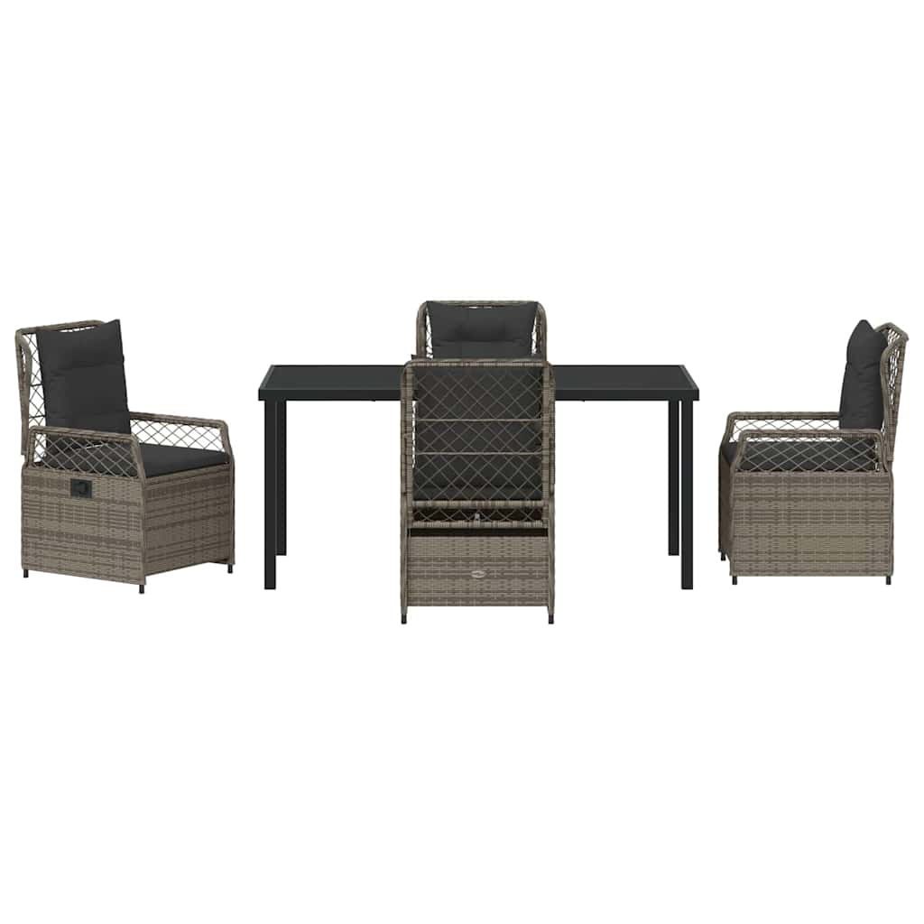 Kert étkező szett 5 pcs Szürke polirattan