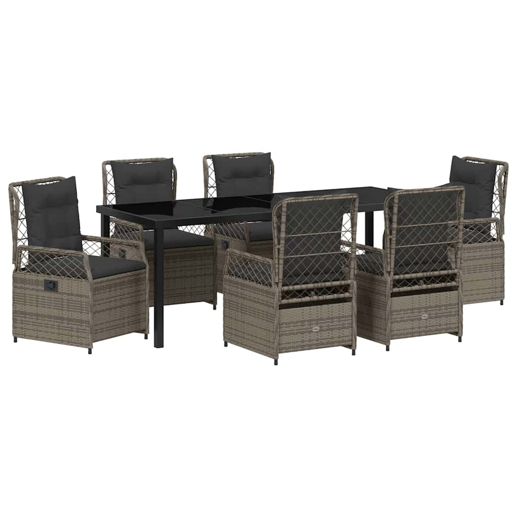 Kert étkező szett 7 pcs Szürke polirattan
