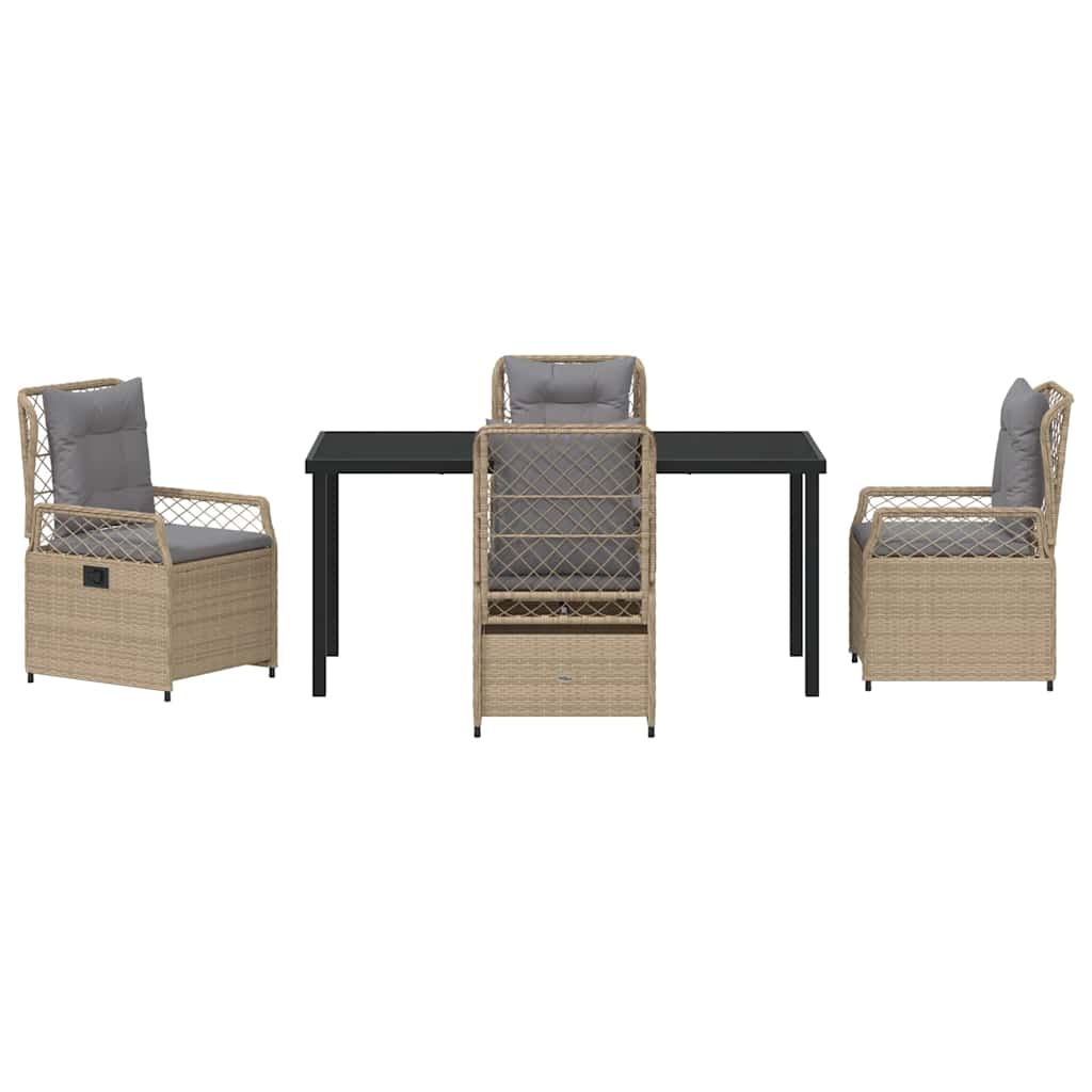 Kert étkező szett 5 pcs Beige és Világosszürke polirattan