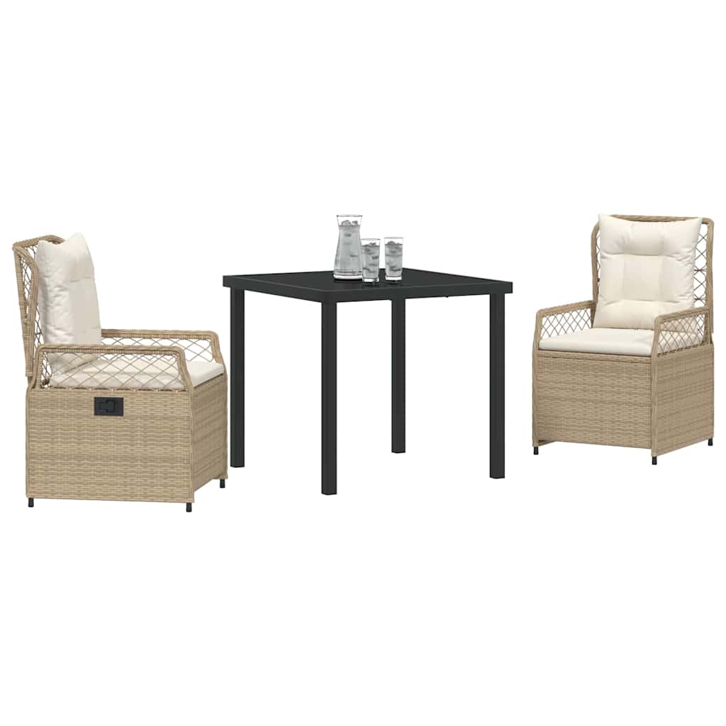 Kert étkező szett 3 pcs Beige és Krémszínű polirattan