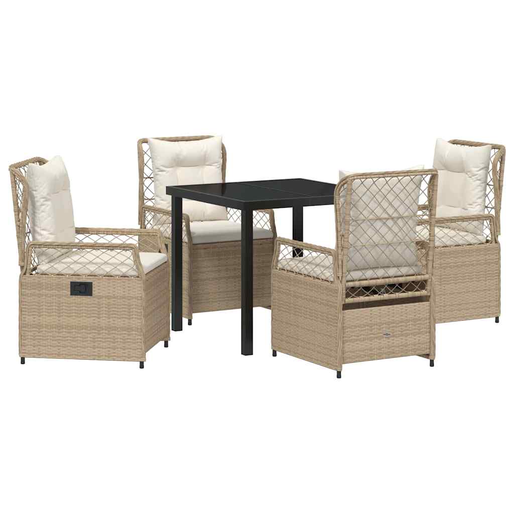 Kert étkező szett 5 pcs Beige és Krémszínű polirattan