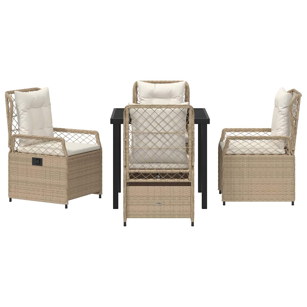 Kert étkező szett 5 pcs Beige és Krémszínű polirattan