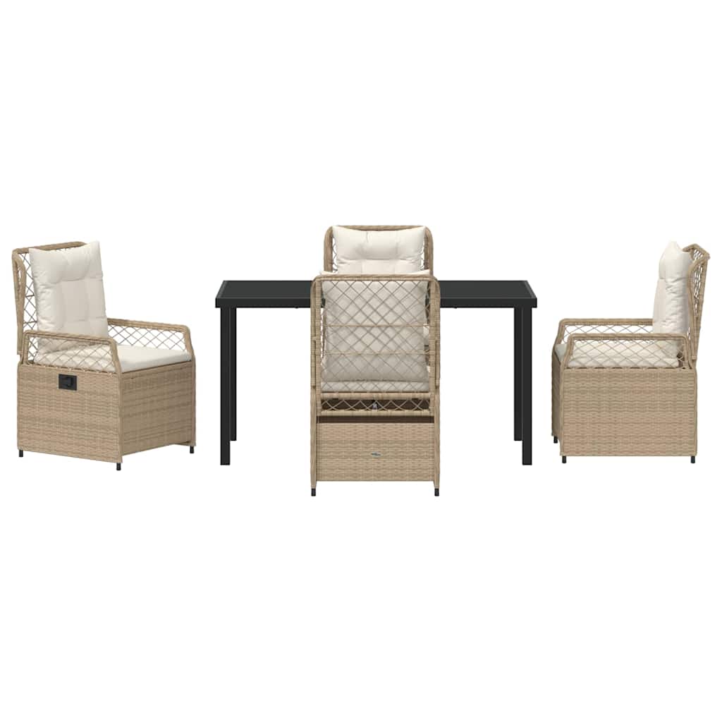 Kert étkező szett 5 pcs Beige és Krémszínű polirattan
