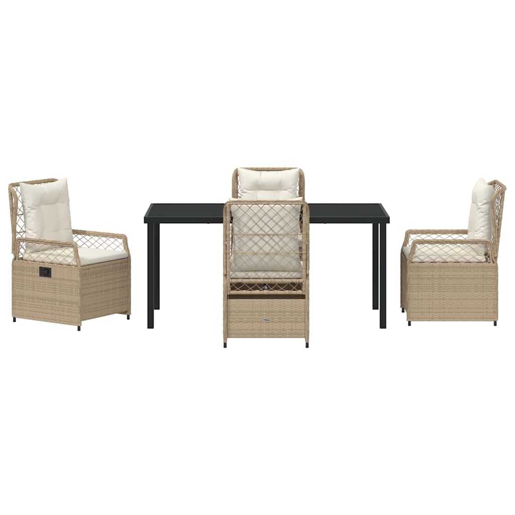 Kert étkező szett 5 pcs Beige és Krémszínű polirattan