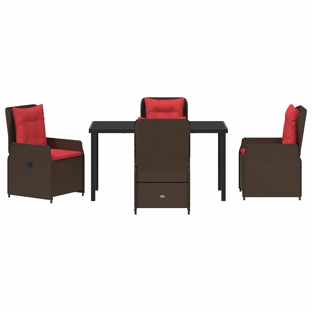 Kert étkező szett párnával 5 pcs Barna Poli rattan