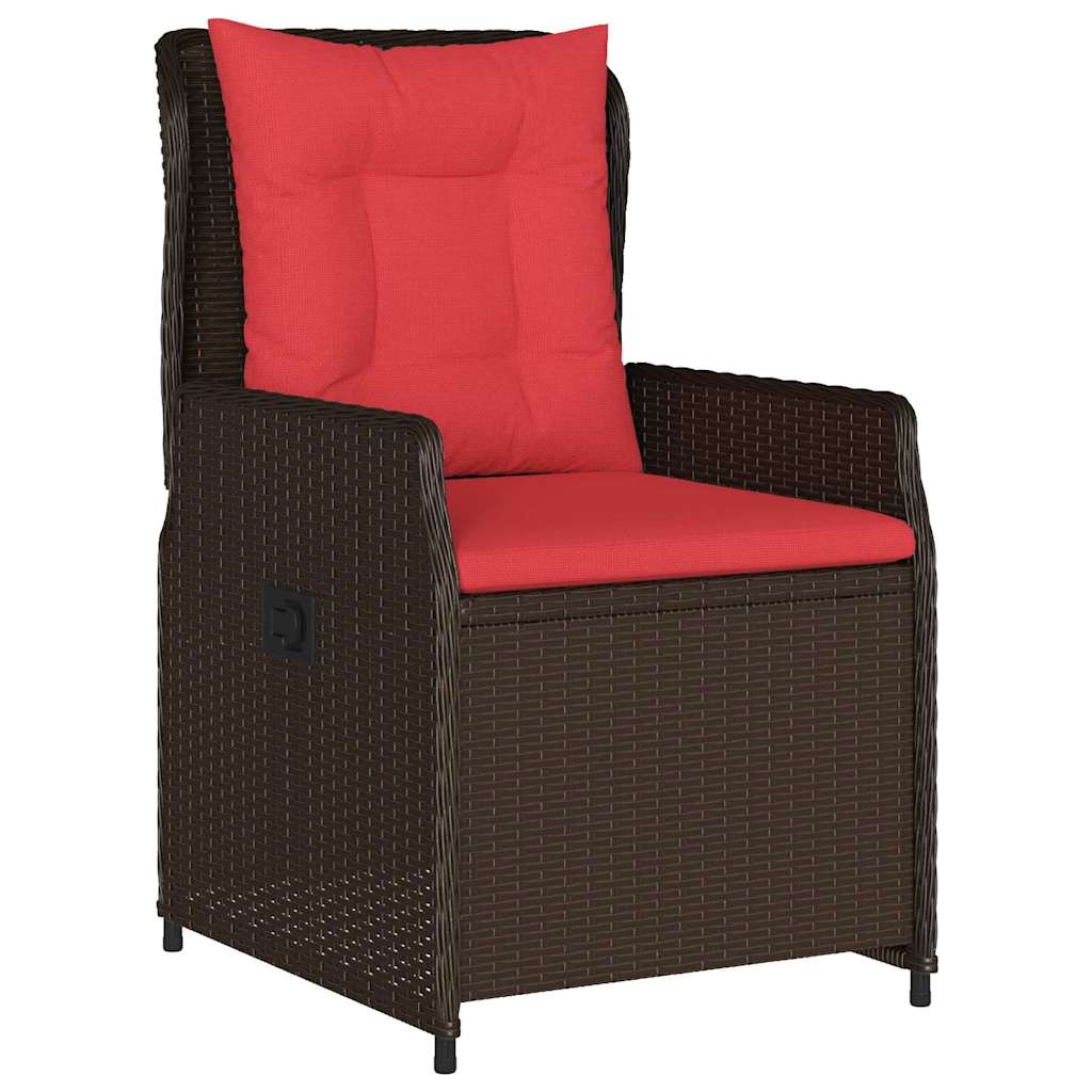 Kert étkező szett párnával 7 pcs Barna Poli rattan