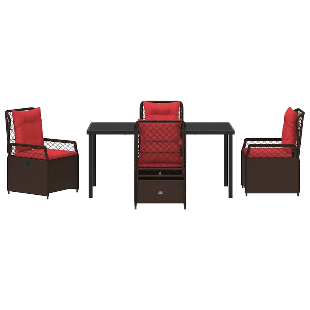 Kert étkező szett 5 pcs Barna polirattan