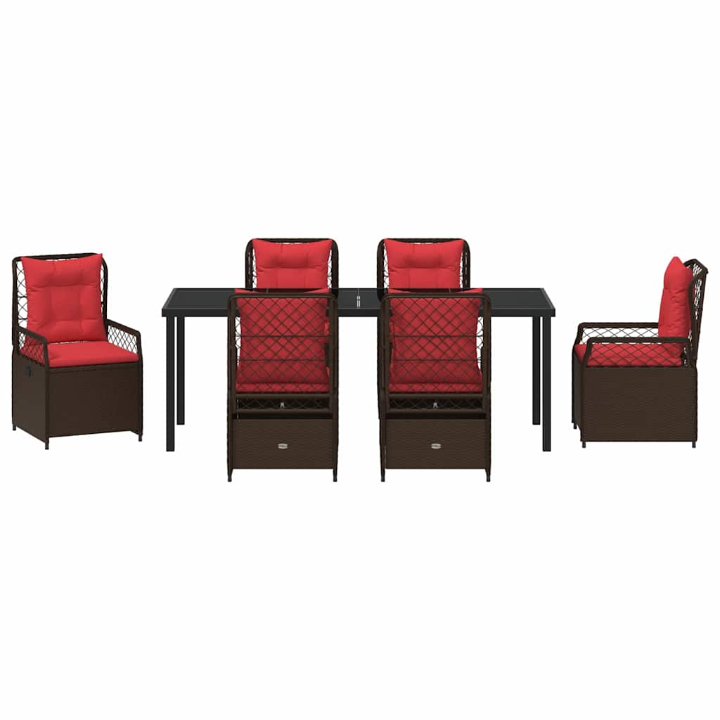 Kert étkező szett 7 pcs Barna polirattan
