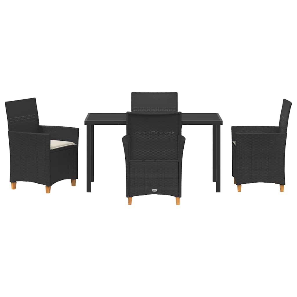 Kert étkező szett 5 pcs Fekete polirattan
