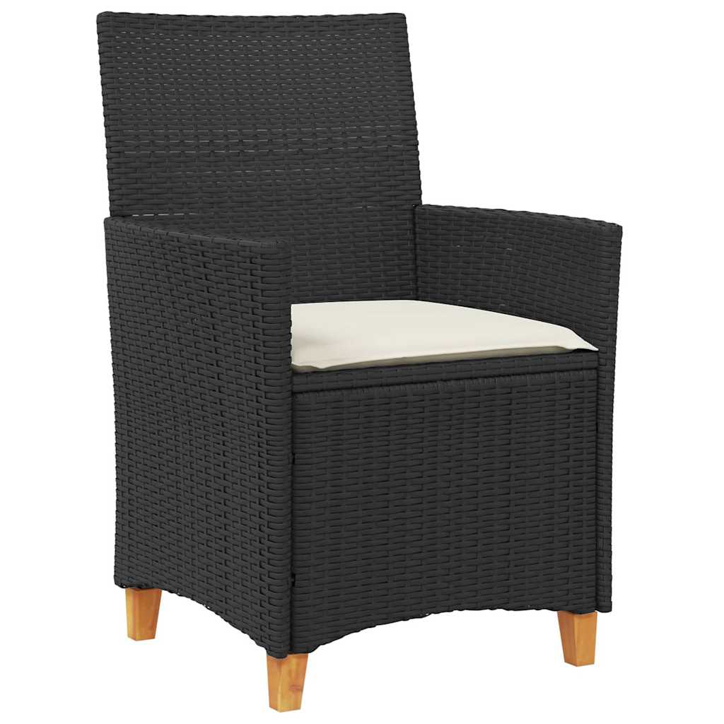 Kert étkező szett 7 pcs Fekete polirattan