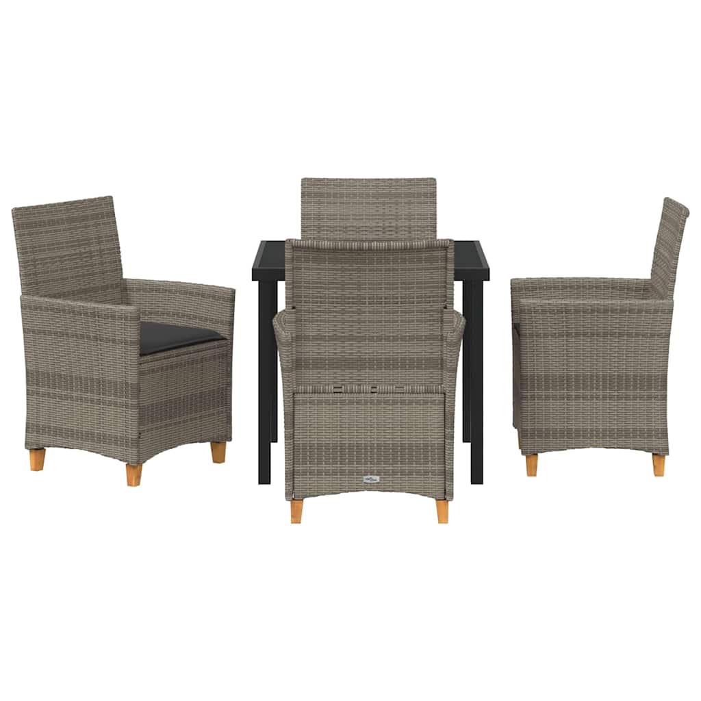 Kert étkező szett 5 pcs Szürke polirattan