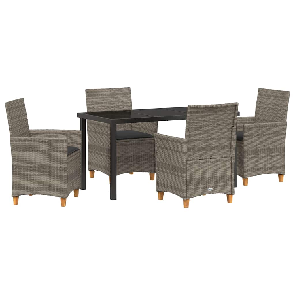 Kert étkező szett 5 pcs Szürke polirattan