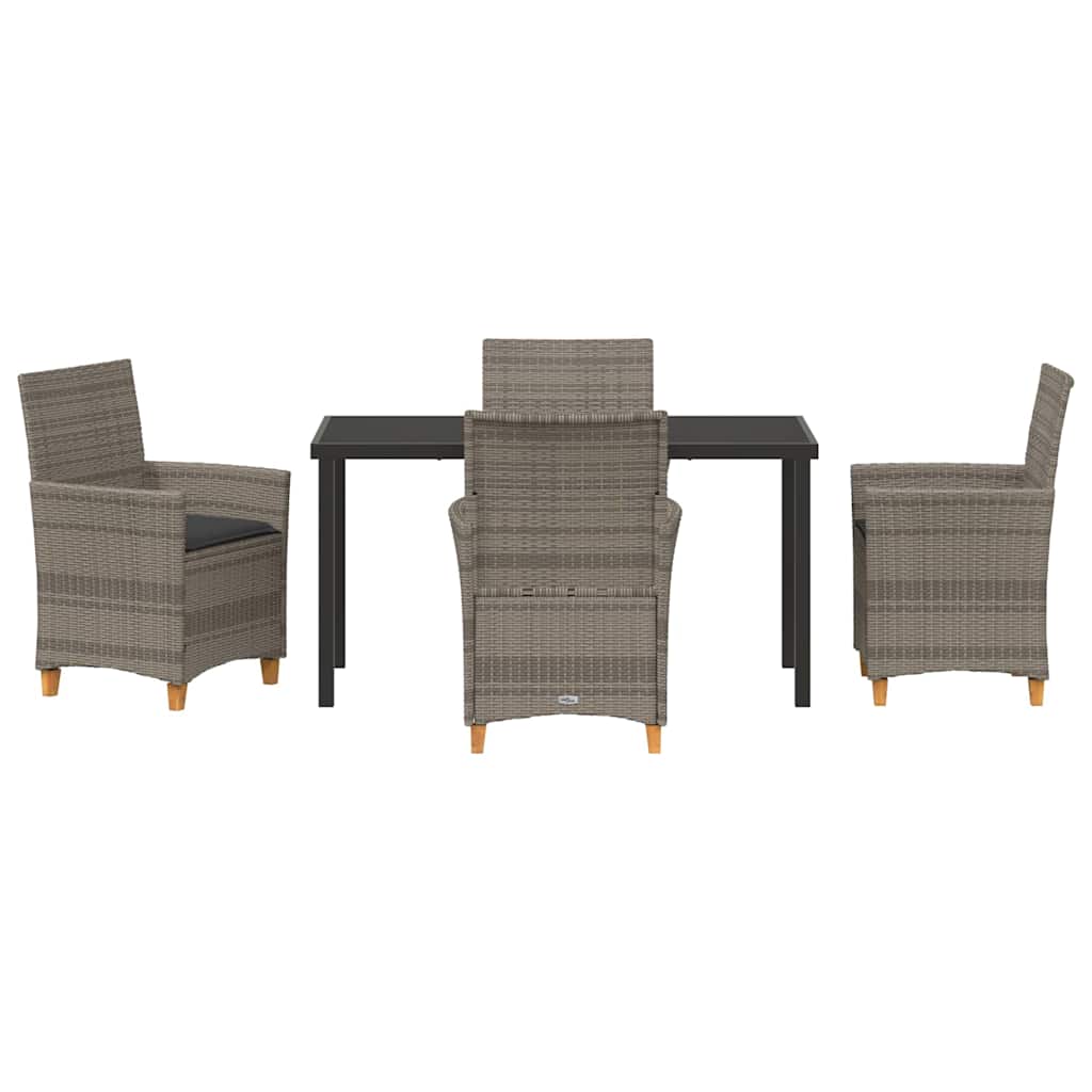 Kert étkező szett 5 pcs Szürke polirattan