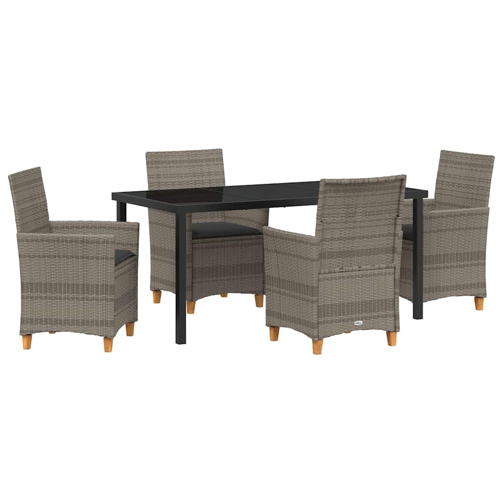 Kert étkező szett 5 pcs Szürke polirattan