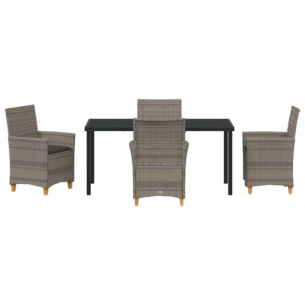 Kert étkező szett 5 pcs Szürke polirattan