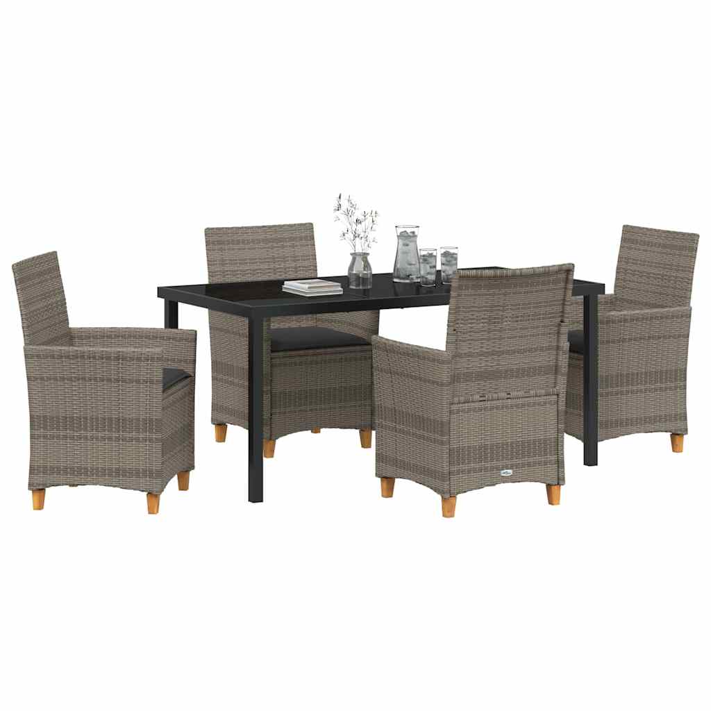 Kert étkező szett 5 pcs Szürke polirattan